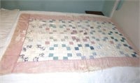 antique hand made quilt child size as found
