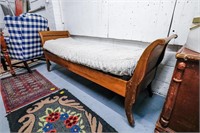 Antique Walnut Sleigh Style Day Bed