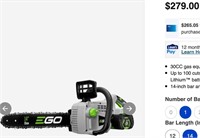 56-volt 14-in 2.5 Ah Chainsaw #CS1401