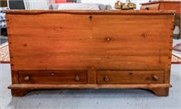 Early Primitive Wooden Blanket Chest