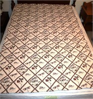 hand made coverlet/throw w dragonflies 69" x 47"