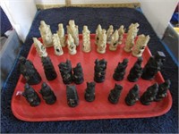 FIGURAL CHESS PIECES -- SOME CHIPS