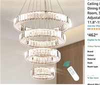 YPQXYHDA Modern LED Dimmable Chandelier 4 Ring