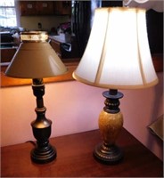 2 accent lamps: Bronze look w/ metal shade, 16"
