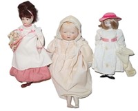 vintage bisque dolls w handmade clothing