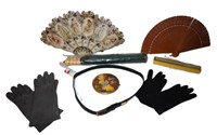 ladies items umbrella,gloves,compact,fans etc
