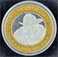 .999 Silver Horshoe Casino Gaming Token