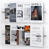 2 Pack Clear Acrylic Magazine Holder  Wall Mount B