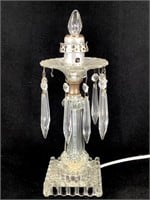 Decorative Lamp w/ Cut-Glass Hanging Prisms