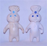 Pillsbury Doughboy: Two 1971 soft rubber toys,