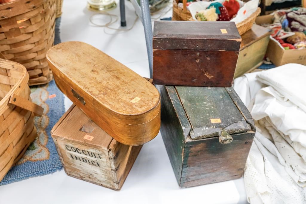 (4) Vintage Wooden Boxes