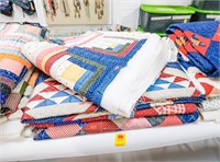 (4) Hand Quilted Unbound Quilts Including;