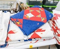 (4) Hand Quilted Unbound Quilts Including;