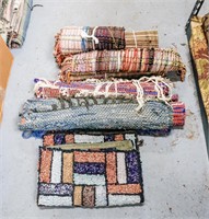 (7) Rag Rugs of Various Sizes, (1) Moroccan Rug