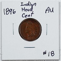 1896  Indian Head Cent   AU