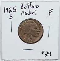 1925-S  Buffalo Nickel   F