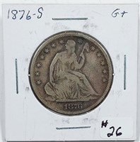 1876-S  Seated Liberty Half Dollar   G+