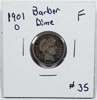 1901-O  Barber Dime   F