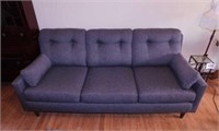 2020 tweed 3 cushion sofa couch on tapered legs w/