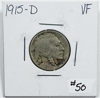 1915-D  Buffalo Nickel   VF