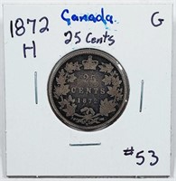 1872-H  Canada  25 Cents   G