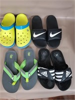 Men Crocs, Nike Adidas Sandals Sz 10 & 13