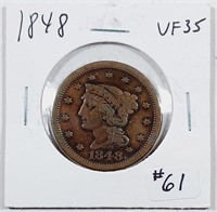 1848  Large Cent   VF-35