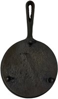Antique #10 Gate Marked Footed Cast Iron Skillet.