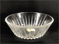 Val St. Lambert Round Cut Crystal Bowl Signed
