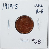 1919-S  Lincoln Cent   Unc R-B