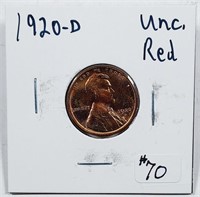 1920-D  Lincoln Cent   Unc  Red