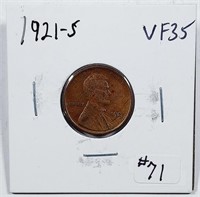 1921-S  Lincoln Cent   VF-35