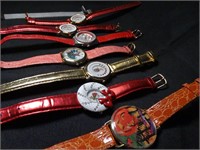 Lot of 7 Unique Watches & 1 Metal Wristband