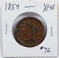 1854  Large Cent   XF