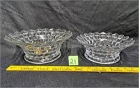 2 fostoria block pattern bowls