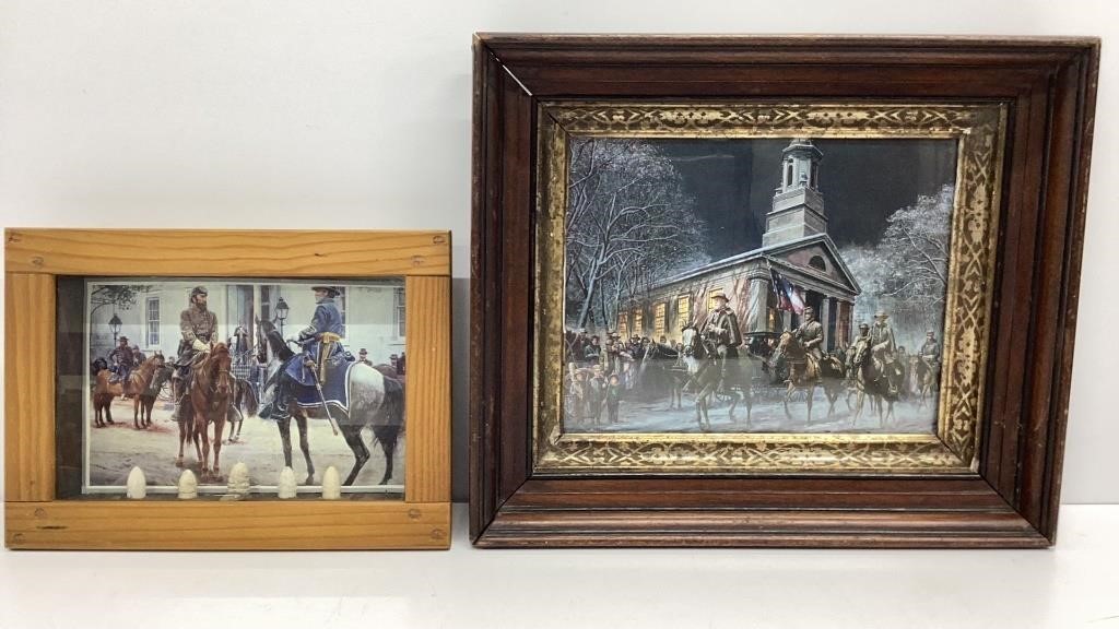 Mounted civil war bullets in shadow box with Mort