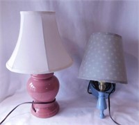 2 small lamps: 1 wall mount - 1 table top, 16"