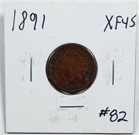 1891  Indian Head Cent   XF