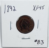1892  Indian Head Cent   XF