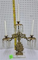 brass & crystal candle holder (see description)