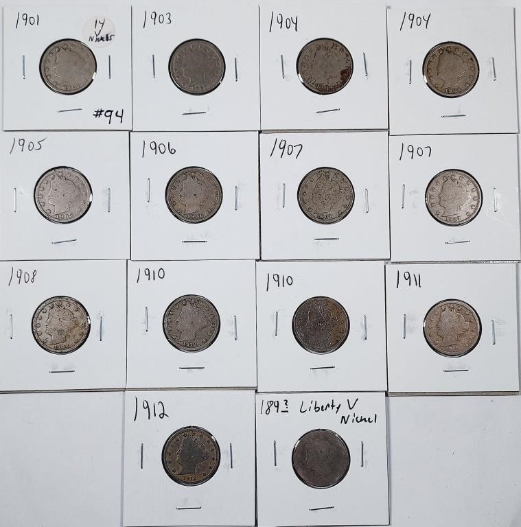Group of 14  Liberty Nickels