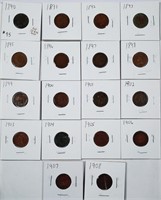 Lot of 18  different date  Indian Head Cents