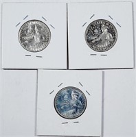 3  1976-S  Silver Washington Quarters   AU-Unc