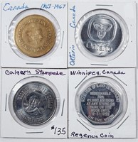 Lot of 4  Canada  Tokens