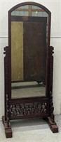 Chinese Chippendale Style Carved Cheval Mirror