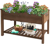 $70  48x24x31in Raised Bed  Wood Planter  Shelf