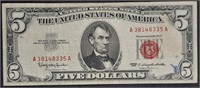 1963  $5 Legal Tender  Red Seal   F  ink