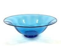 Blue Glass Bowl w Foot