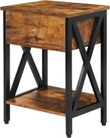Nightstands Industrial Bedside End Tables with Dra