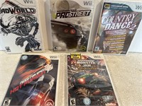5 WII GAMES MAD WORLD PRO STREET COUNTRY DANCE 2
